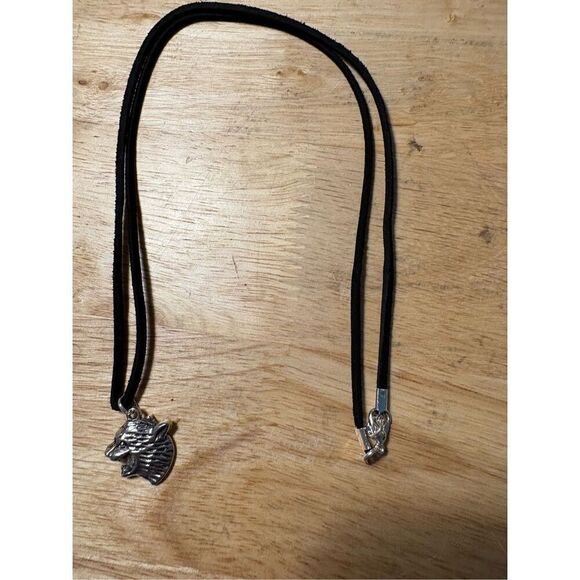 Necklace, Wolverine and Black Leather Necklace, NEW, Mens, 24”, Handmade - Picture 3 of 4